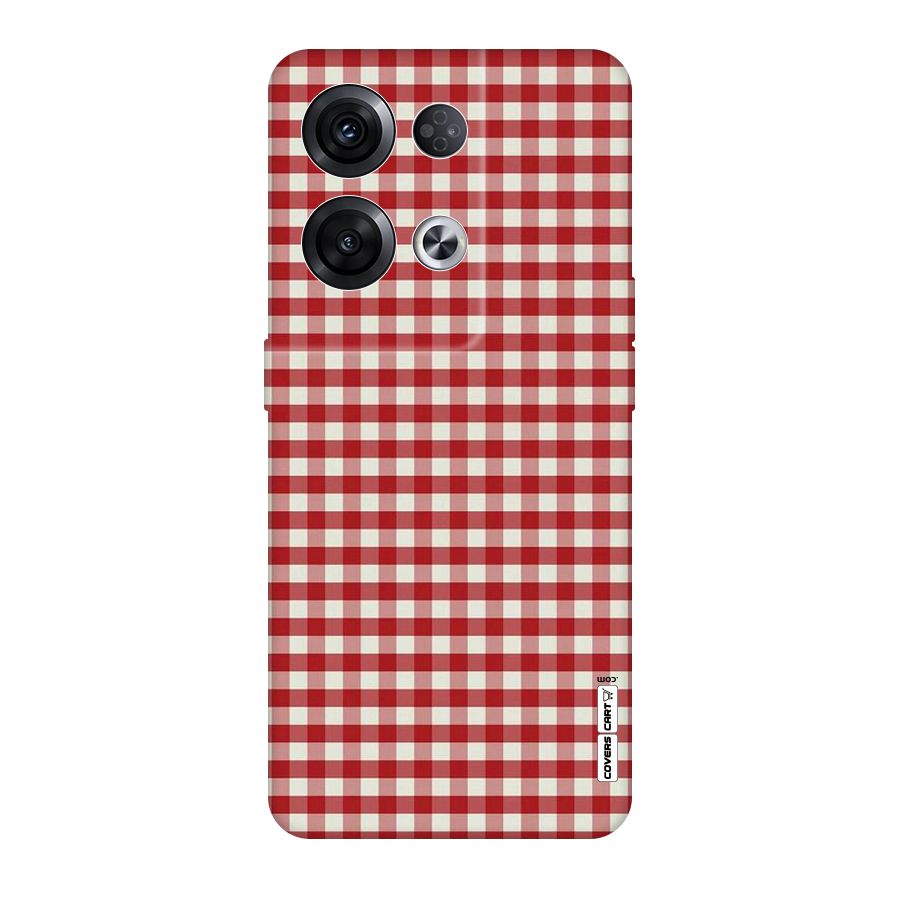 Red White Check Original Polycarbonate Back Case for Oppo Reno8 Pro 5G