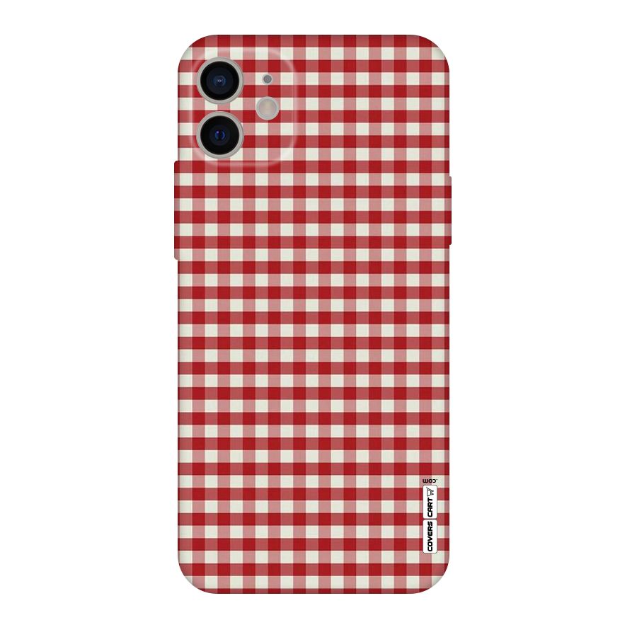 Red White Check Original Polycarbonate Back Case for iPhone 11