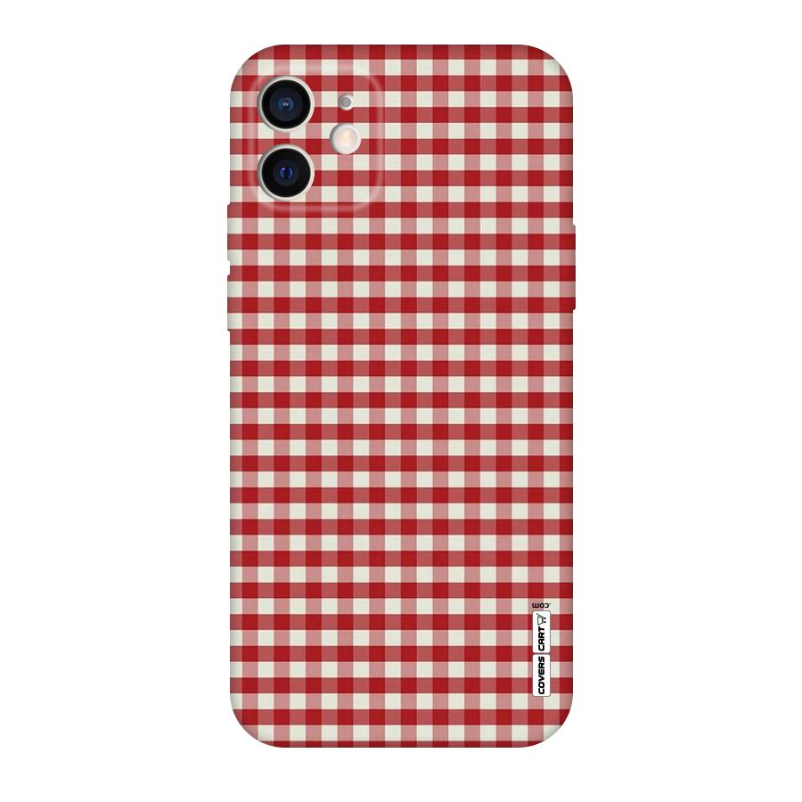 Red White Check Original Polycarbonate Back Case for iPhone 12