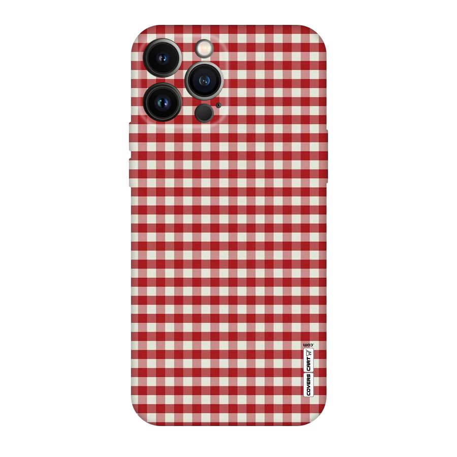 Red White Check Original Polycarbonate Back Case for iPhone 13 Pro Max