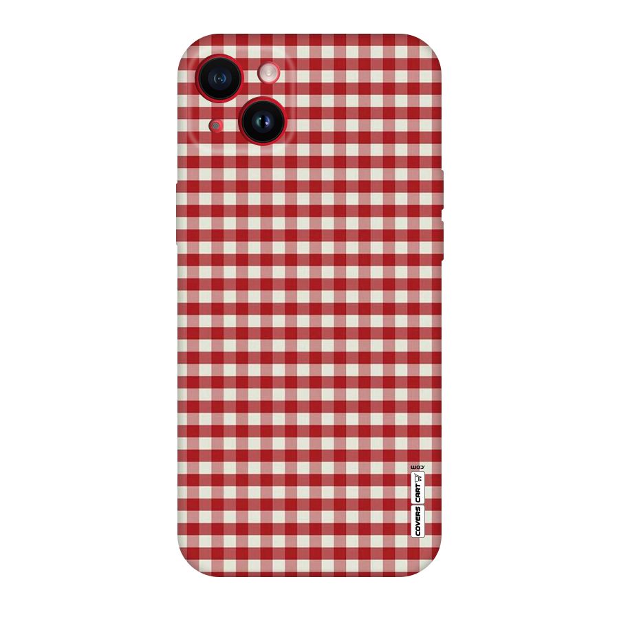 Red White Check Original Polycarbonate Back Case for iPhone 14 Plus