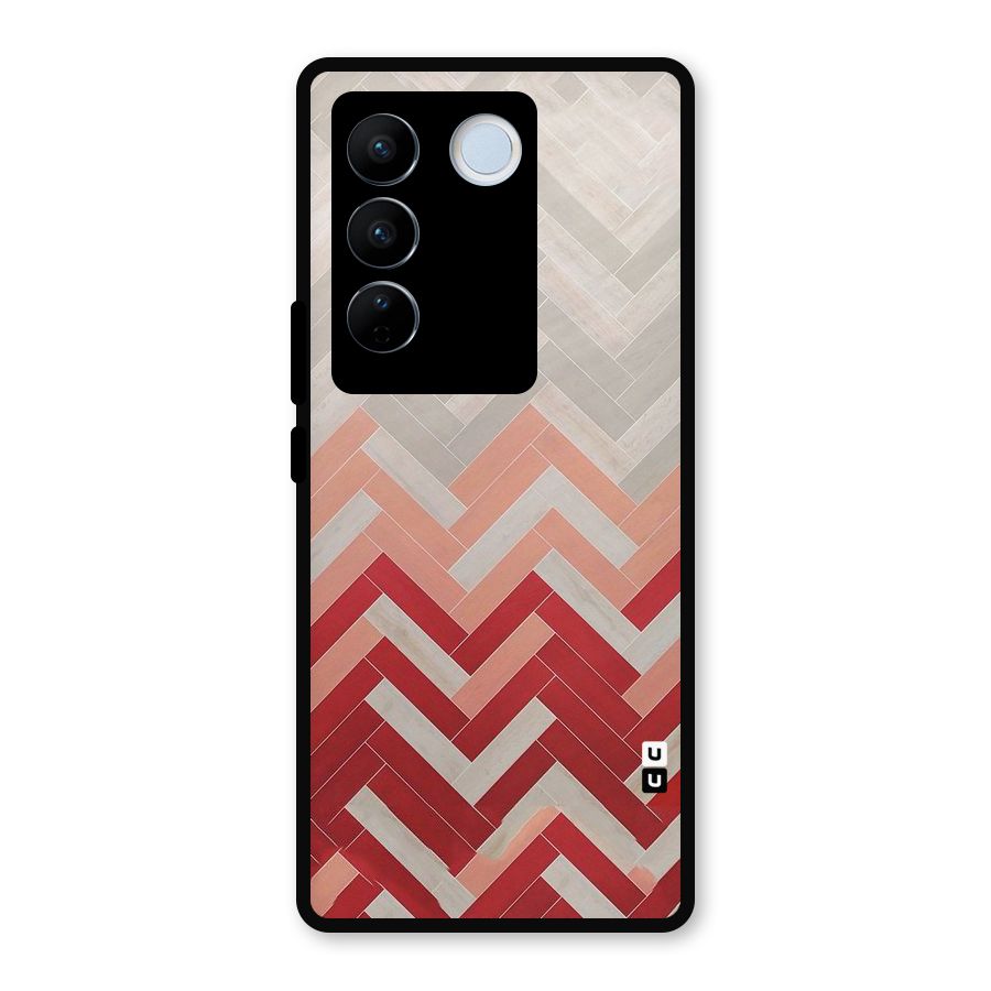 Reds and Greys Metal Back Case for Vivo V27 Pro