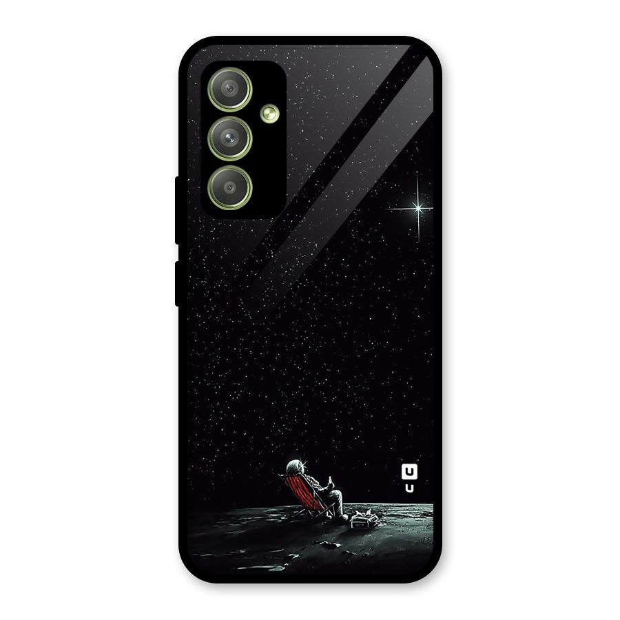 Resting Spaceman Face Glass Back Case for Galaxy A54