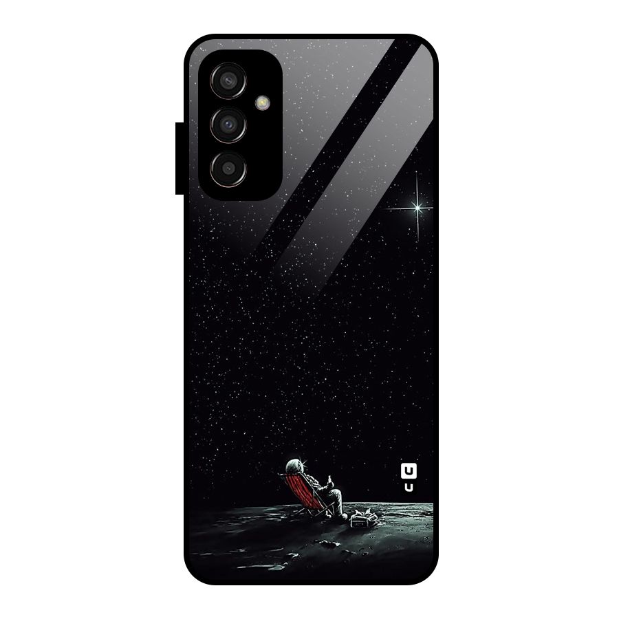 Resting Spaceman Face Glass Back Case for Galaxy F13