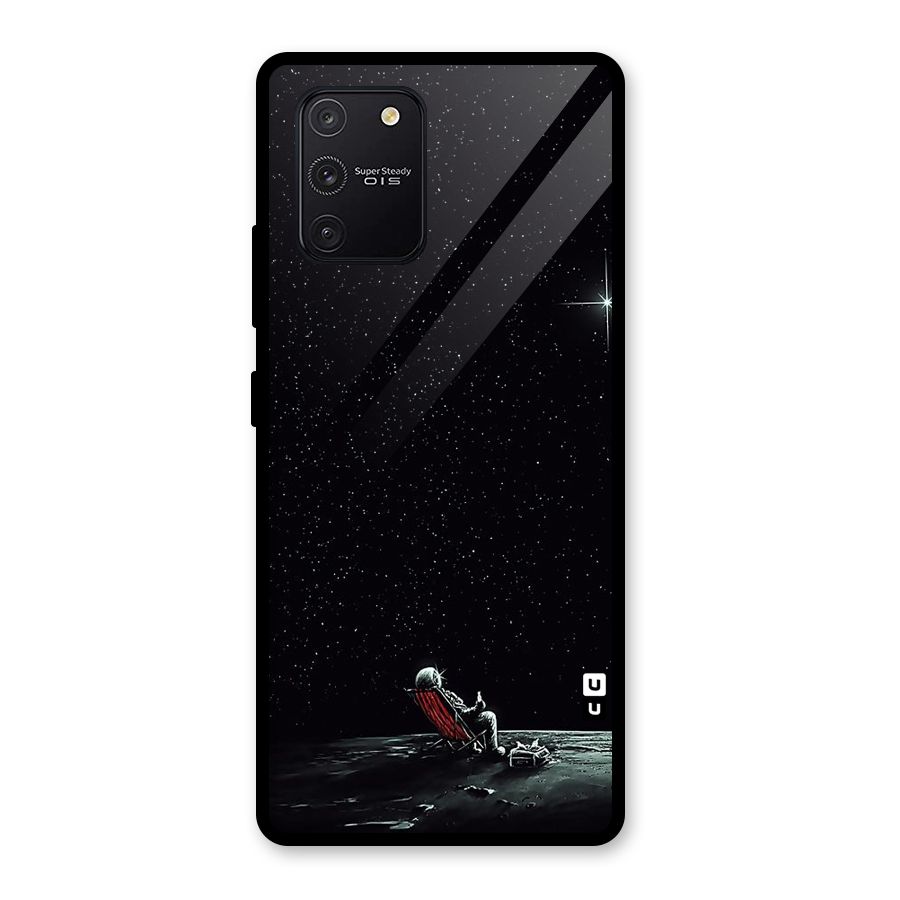 Resting Spaceman Face Glass Back Case for Galaxy S10 Lite