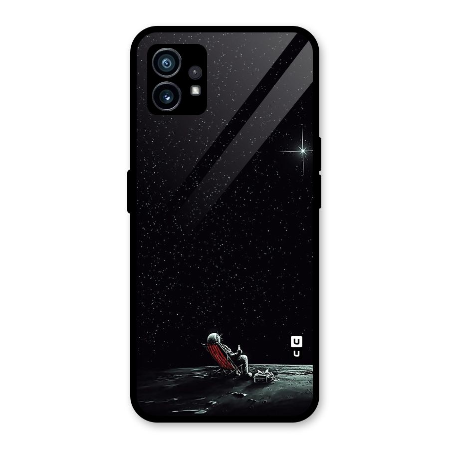 Resting Spaceman Face Glass Back Case for Nothing Phone 1