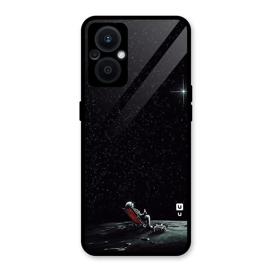 Resting Spaceman Face Glass Back Case for Oppo F21s Pro 5G