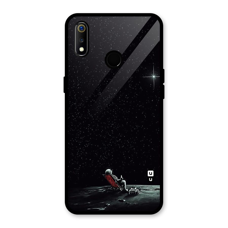 Resting Spaceman Face Glass Back Case for Realme 3i