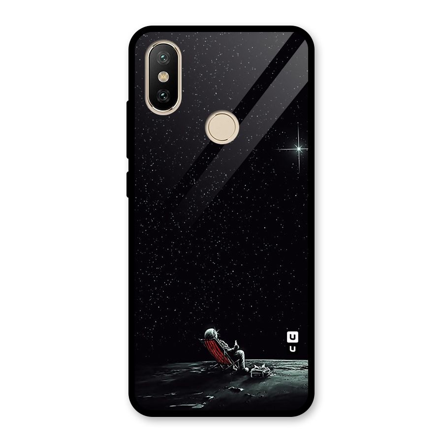 Resting Spaceman Face Glass Back Case for Redmi A2