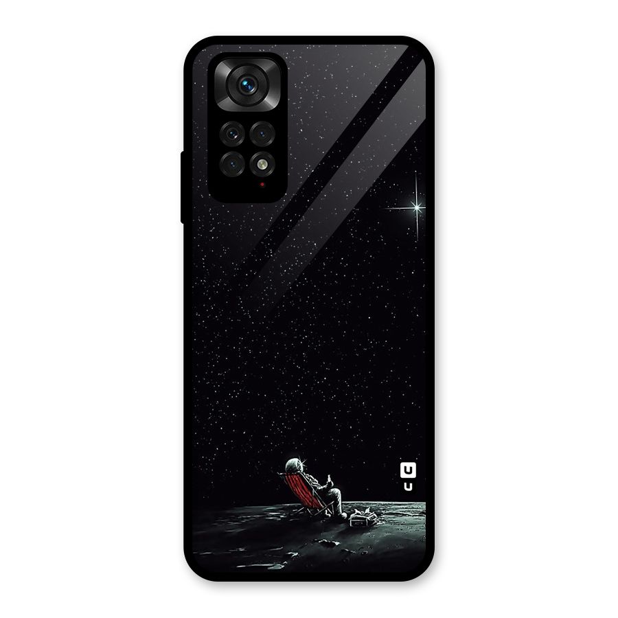 Resting Spaceman Face Glass Back Case for Redmi Note 11S
