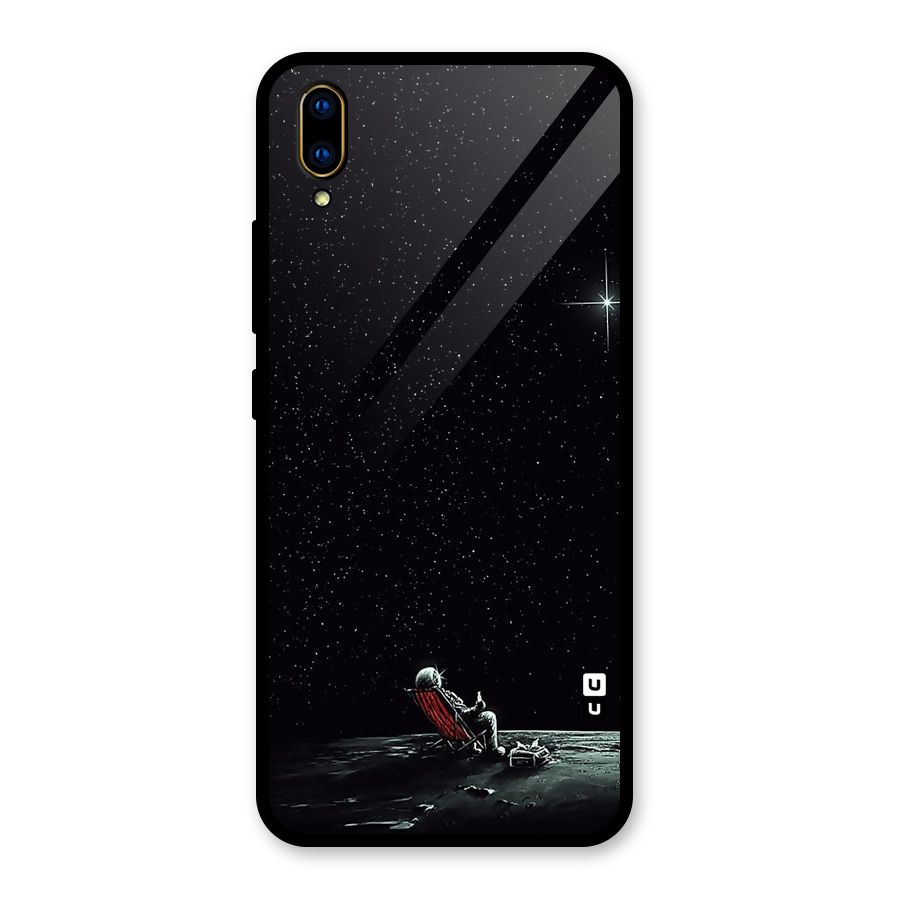 Resting Spaceman Face Glass Back Case for Vivo V11 Pro