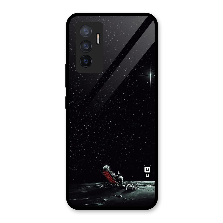Resting Spaceman Face Glass Back Case for Vivo V23e