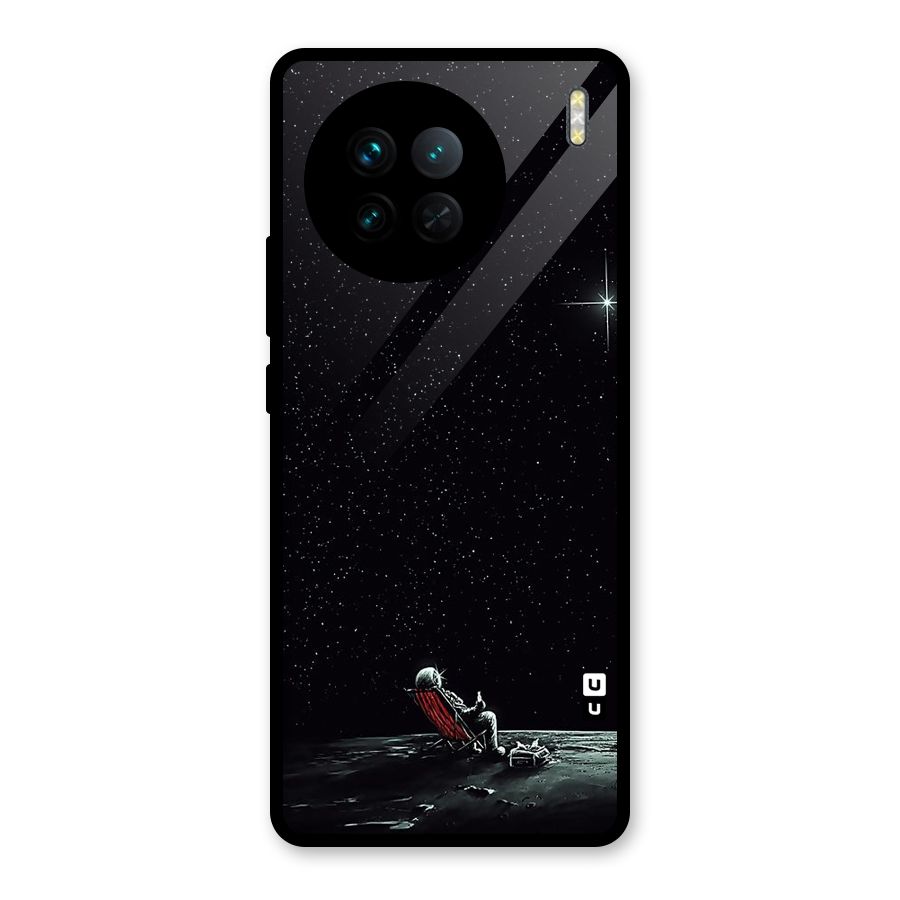 Resting Spaceman Face Glass Back Case for Vivo X90