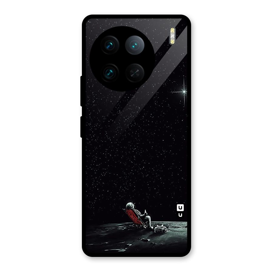Resting Spaceman Face Glass Back Case for Vivo X90 Pro
