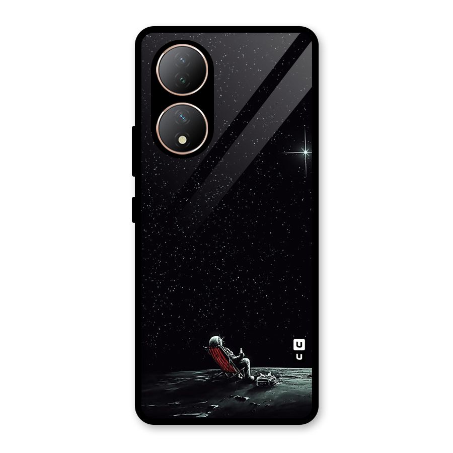 Resting Spaceman Face Glass Back Case for Vivo Y100A