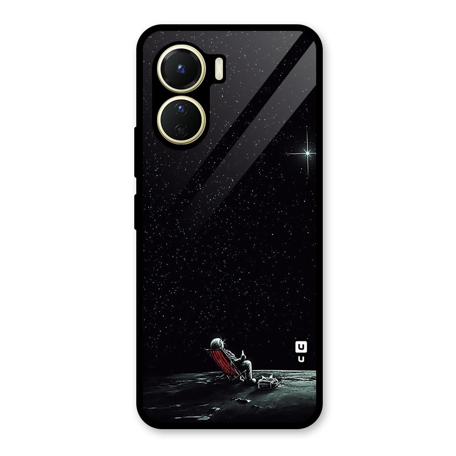 Resting Spaceman Face Glass Back Case for Vivo Y16