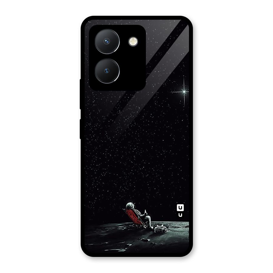 Resting Spaceman Face Glass Back Case for Vivo Y36