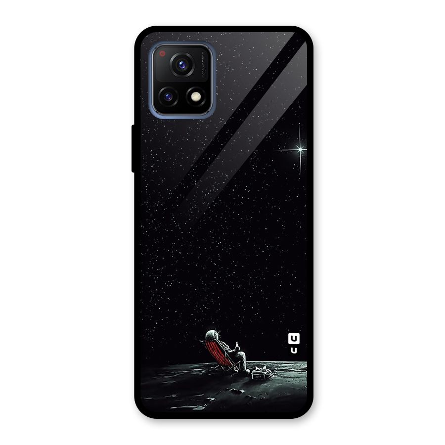 Resting Spaceman Face Glass Back Case for Vivo Y72 5G