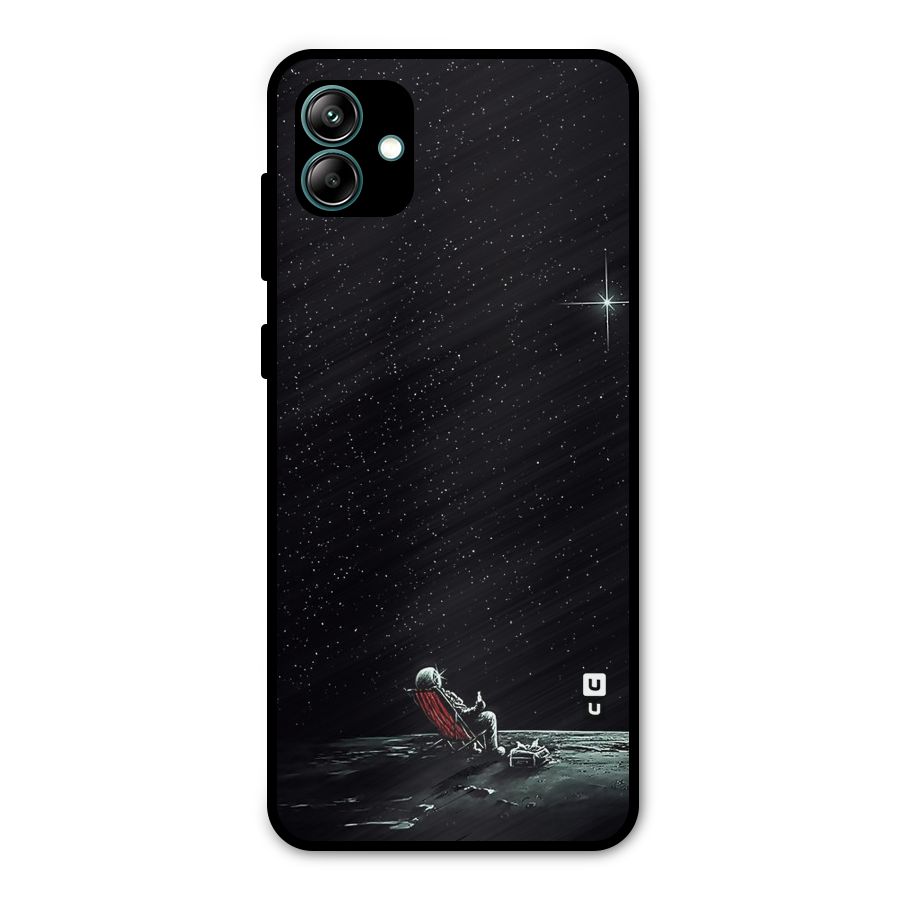Resting Spaceman Face Metal Back Case for Galaxy A04