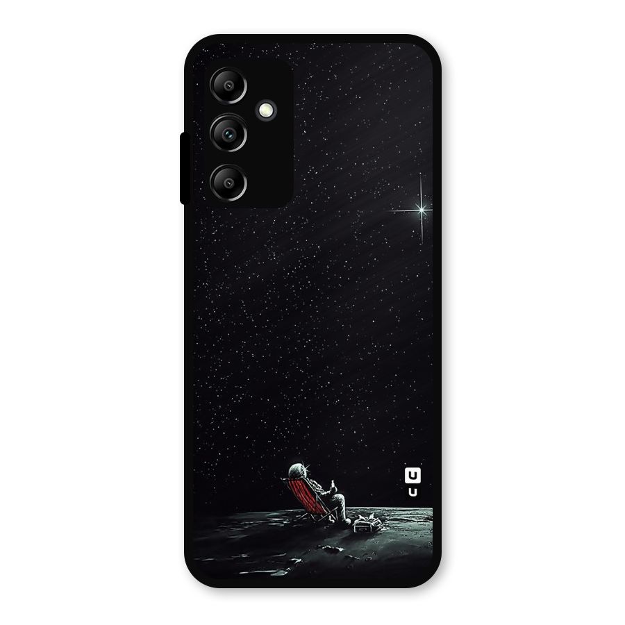 Resting Spaceman Face Metal Back Case for Galaxy A14 5G