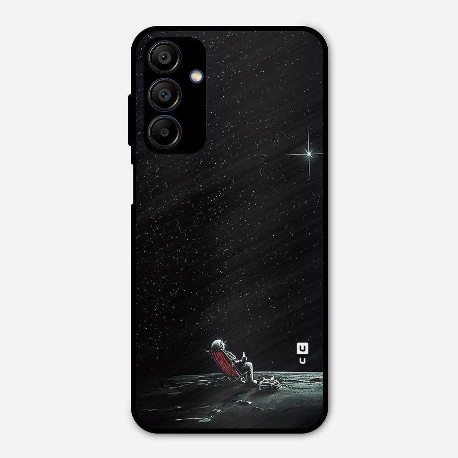 Resting Spaceman Face Metal Back Case for Galaxy A15 5G