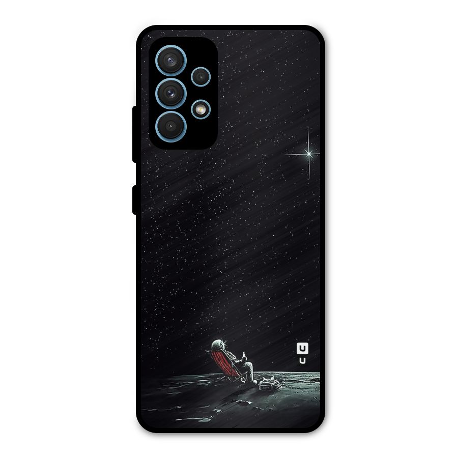 Resting Spaceman Face Metal Back Case for Galaxy A32