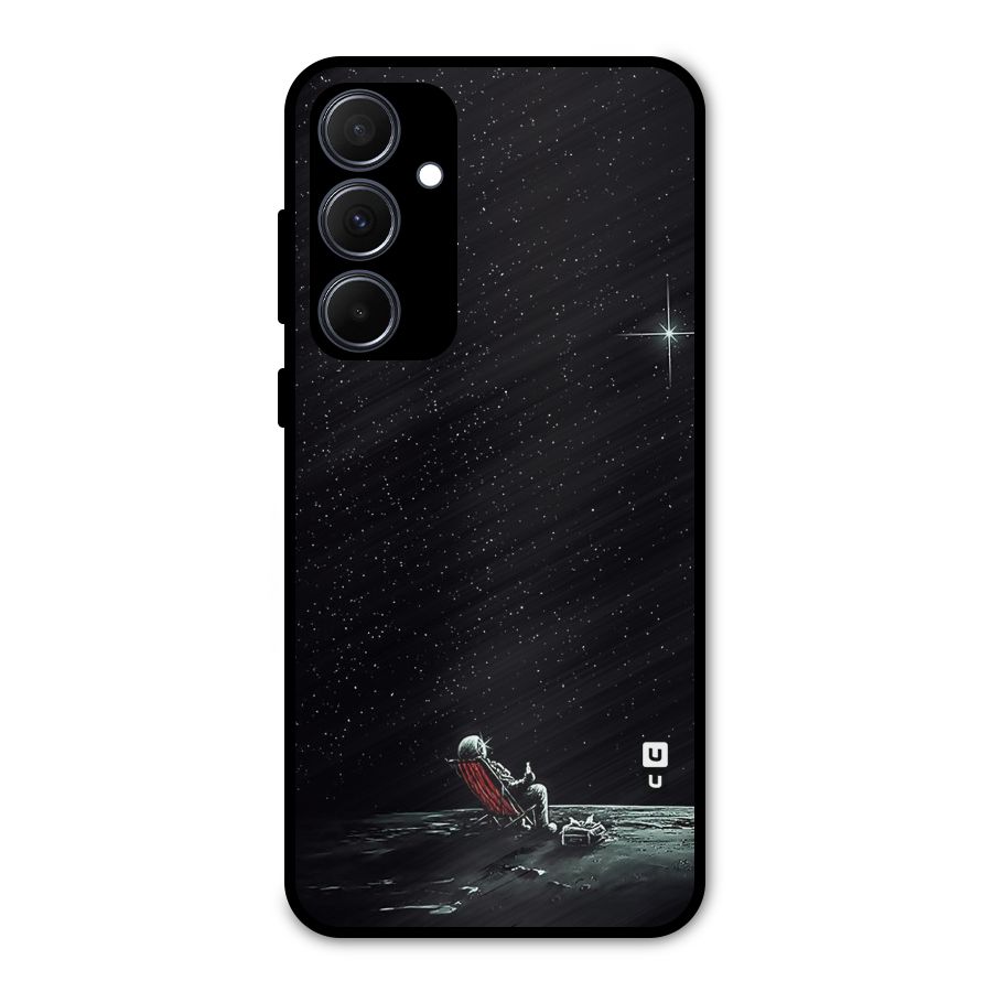 Resting Spaceman Face Metal Back Case for Galaxy A35