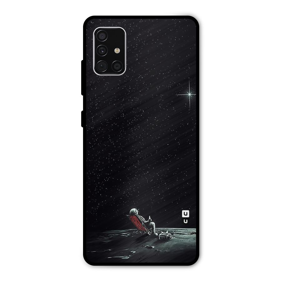 Resting Spaceman Face Metal Back Case for Galaxy A51