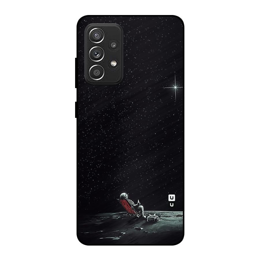 Resting Spaceman Face Metal Back Case for Galaxy A52