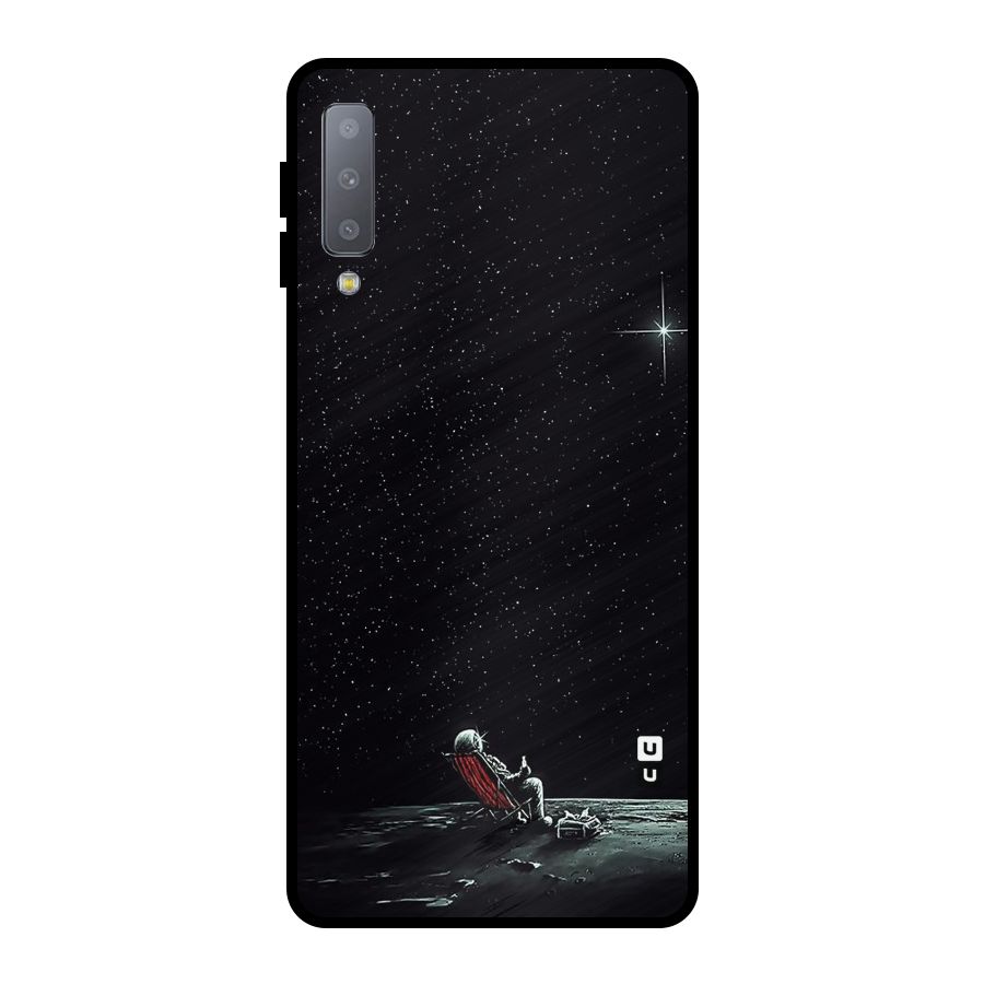Resting Spaceman Face Metal Back Case for Galaxy A7 (2018)