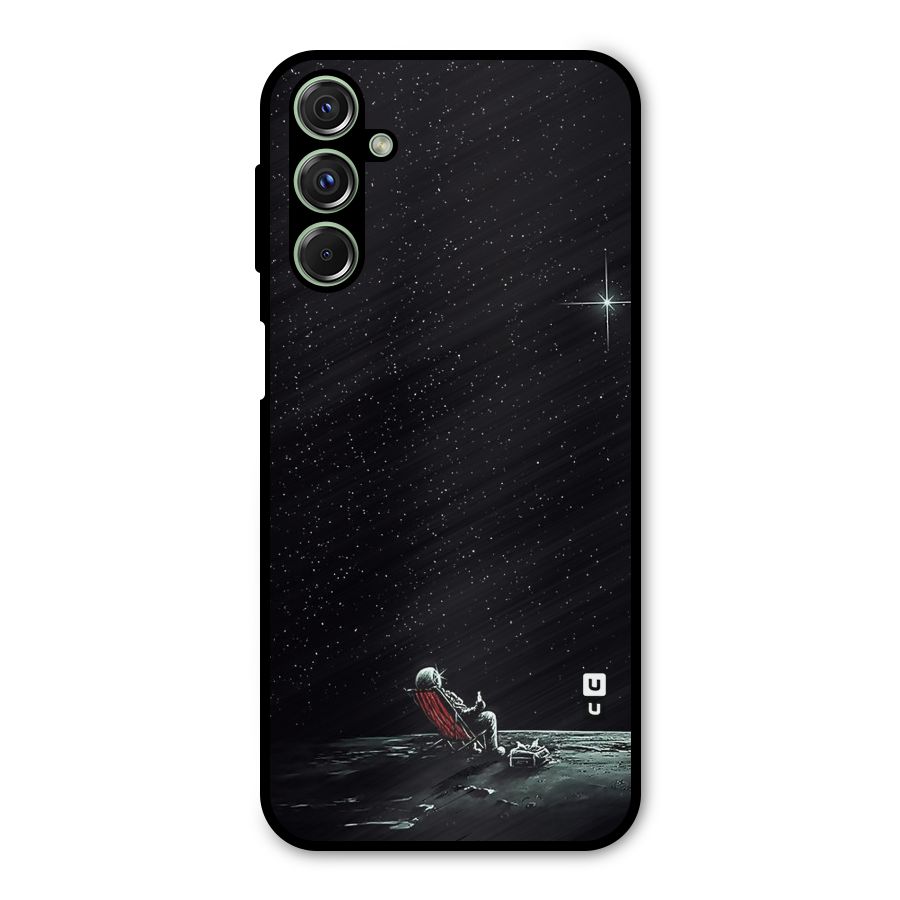 Resting Spaceman Face Metal Back Case for Galaxy F34
