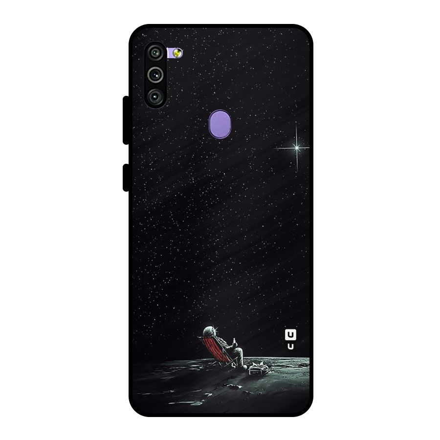 Resting Spaceman Face Metal Back Case for Galaxy M11