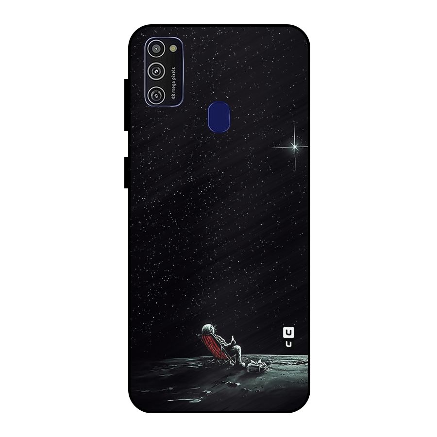 Resting Spaceman Face Metal Back Case for Galaxy M30s