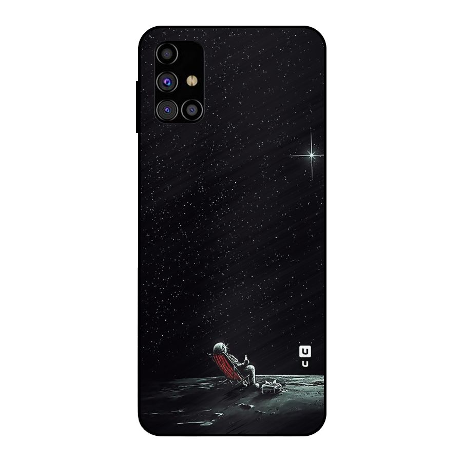 Resting Spaceman Face Metal Back Case for Galaxy M31s