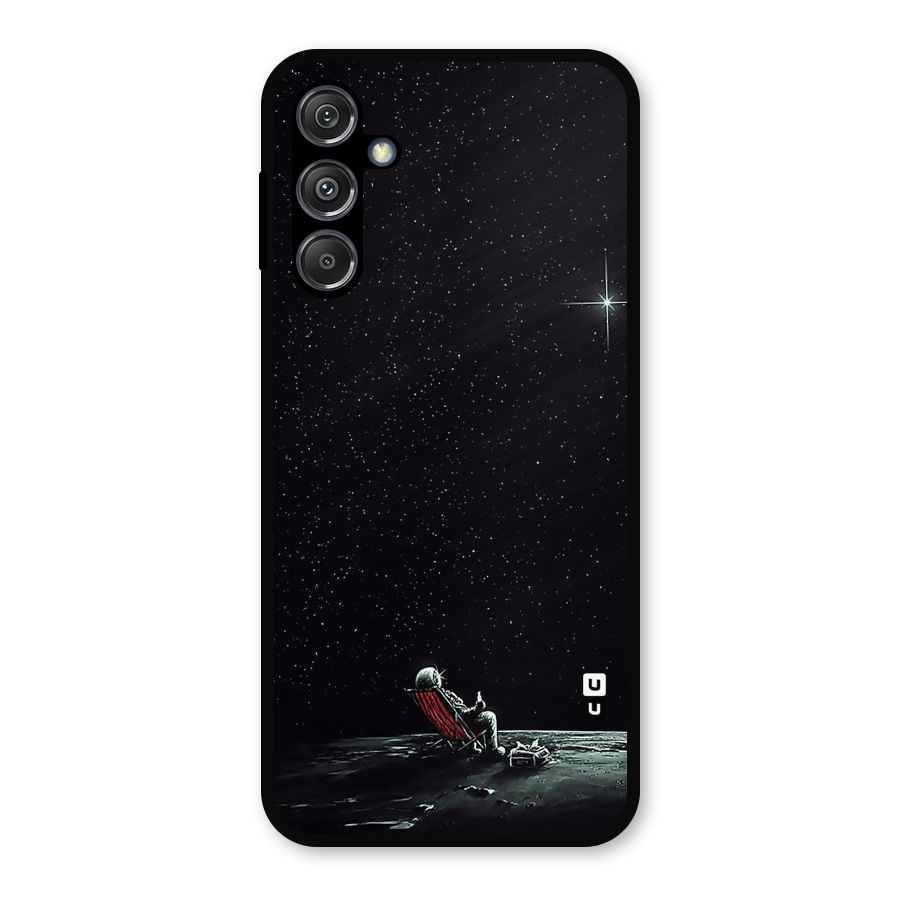 Resting Spaceman Face Metal Back Case for Galaxy M34 5G