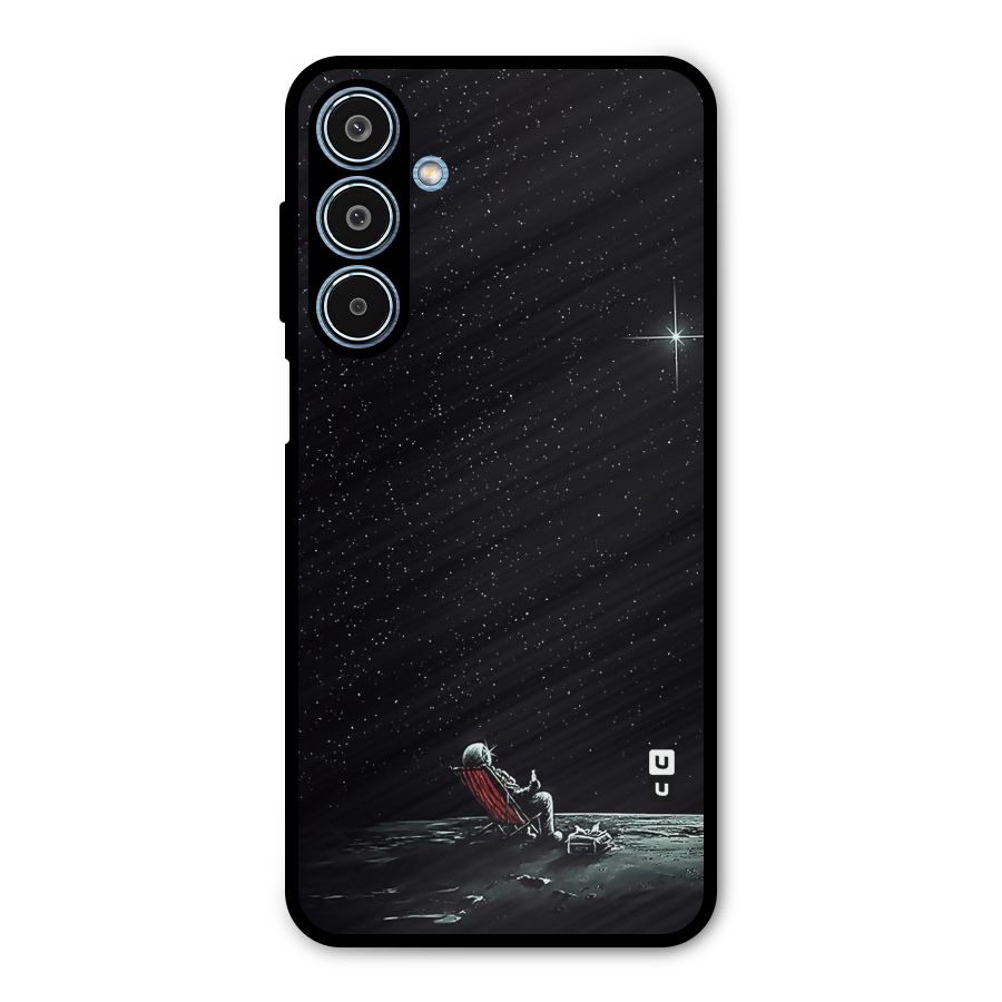 Resting Spaceman Face Metal Back Case for Galaxy M35