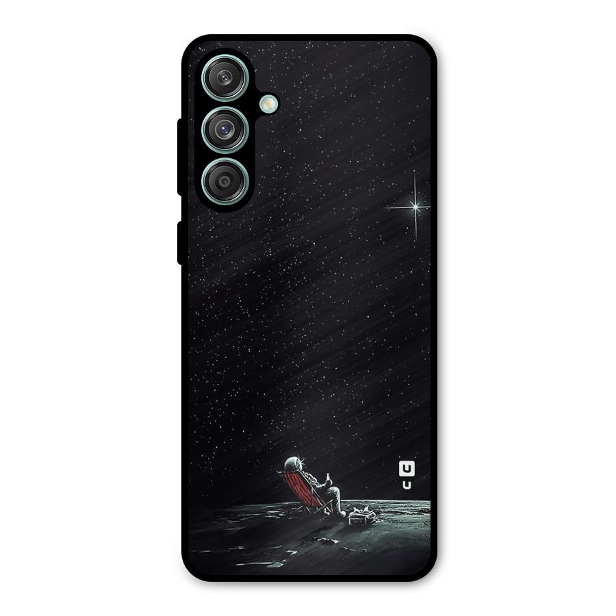 Resting Spaceman Face Metal Back Case for Galaxy M55 5G