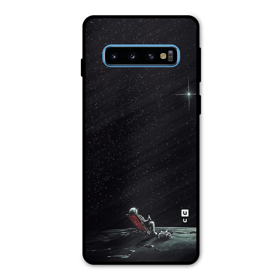 Resting Spaceman Face Metal Back Case for Galaxy S10