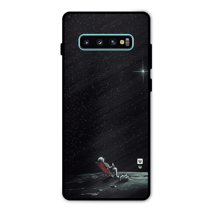 Resting Spaceman Face Metal Back Case for Galaxy S10 Plus