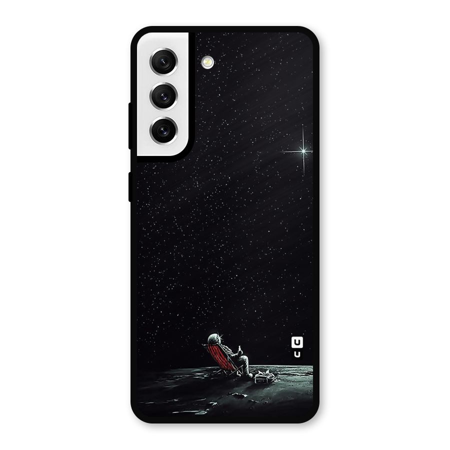 Resting Spaceman Face Metal Back Case for Galaxy S21 FE 5G