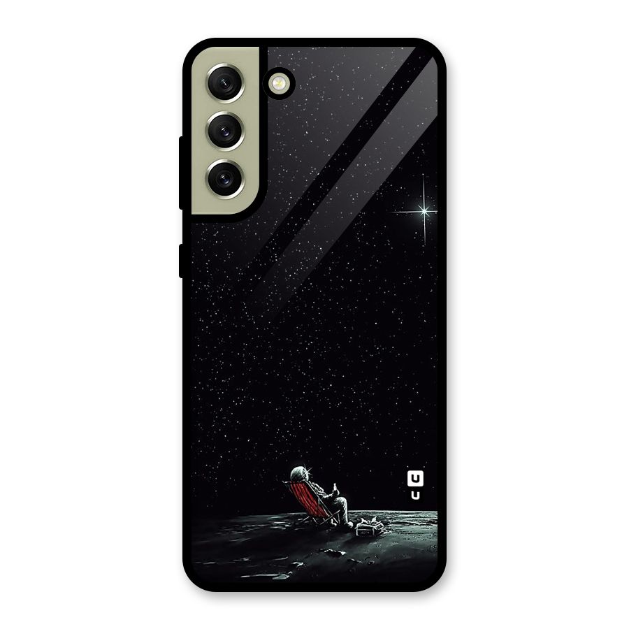 Resting Spaceman Face Metal Back Case for Galaxy S21 FE 5G (2023)