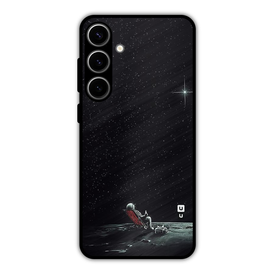 Resting Spaceman Face Metal Back Case for Galaxy S24 Plus