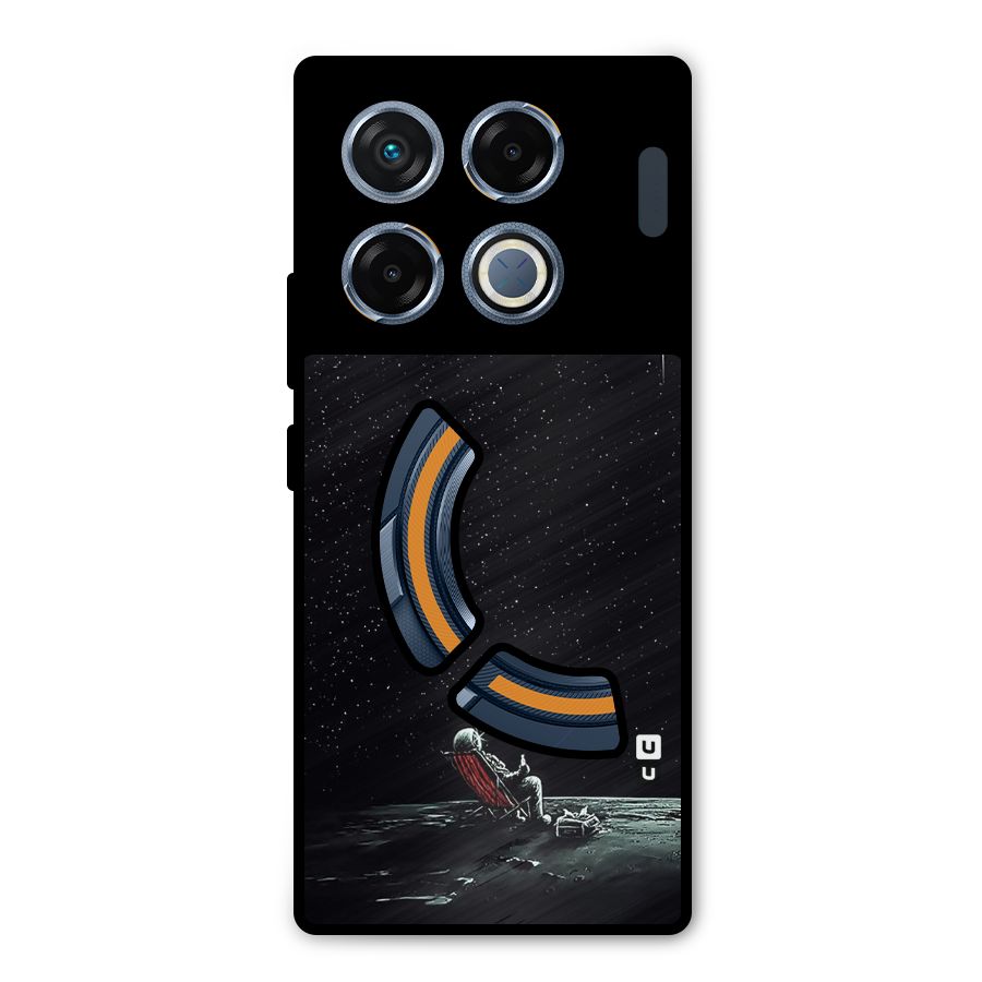 Resting Spaceman Face Metal Back Case for Infinix GT 20 Pro