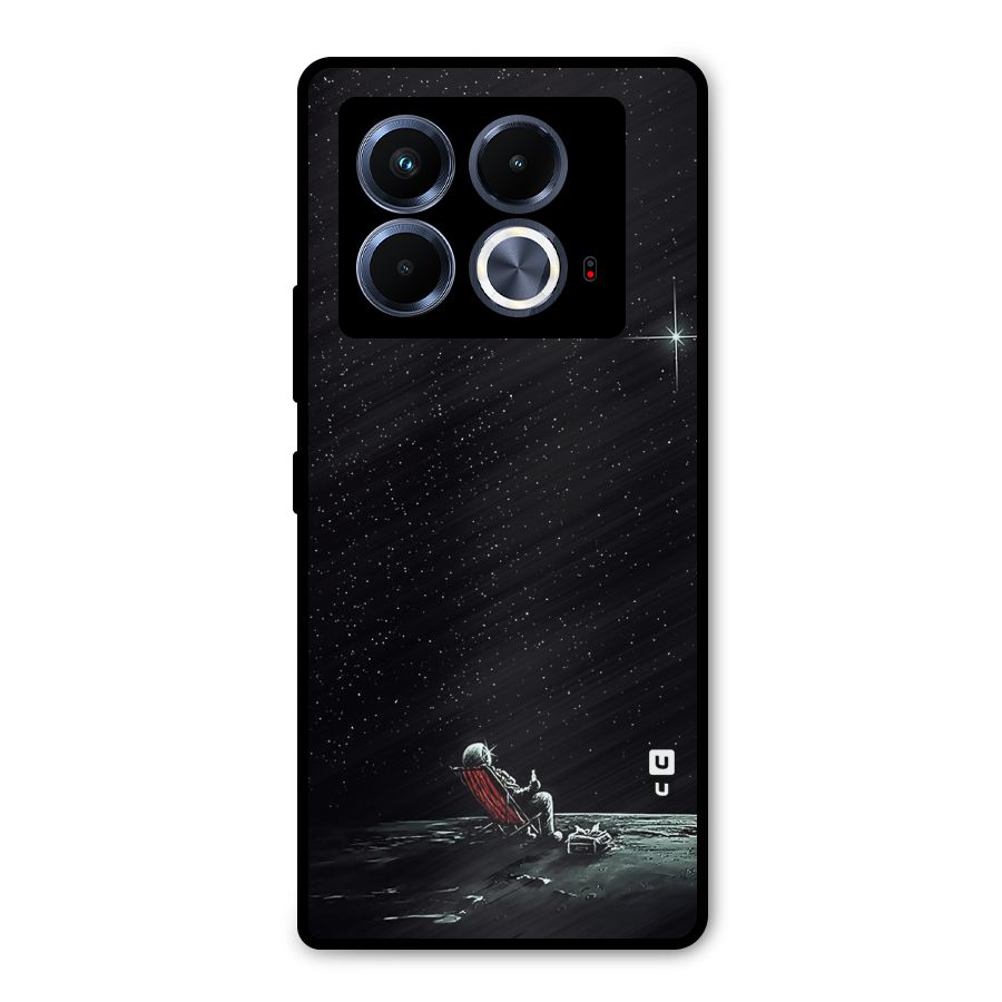 Resting Spaceman Face Metal Back Case for Infinix Note 40 5G