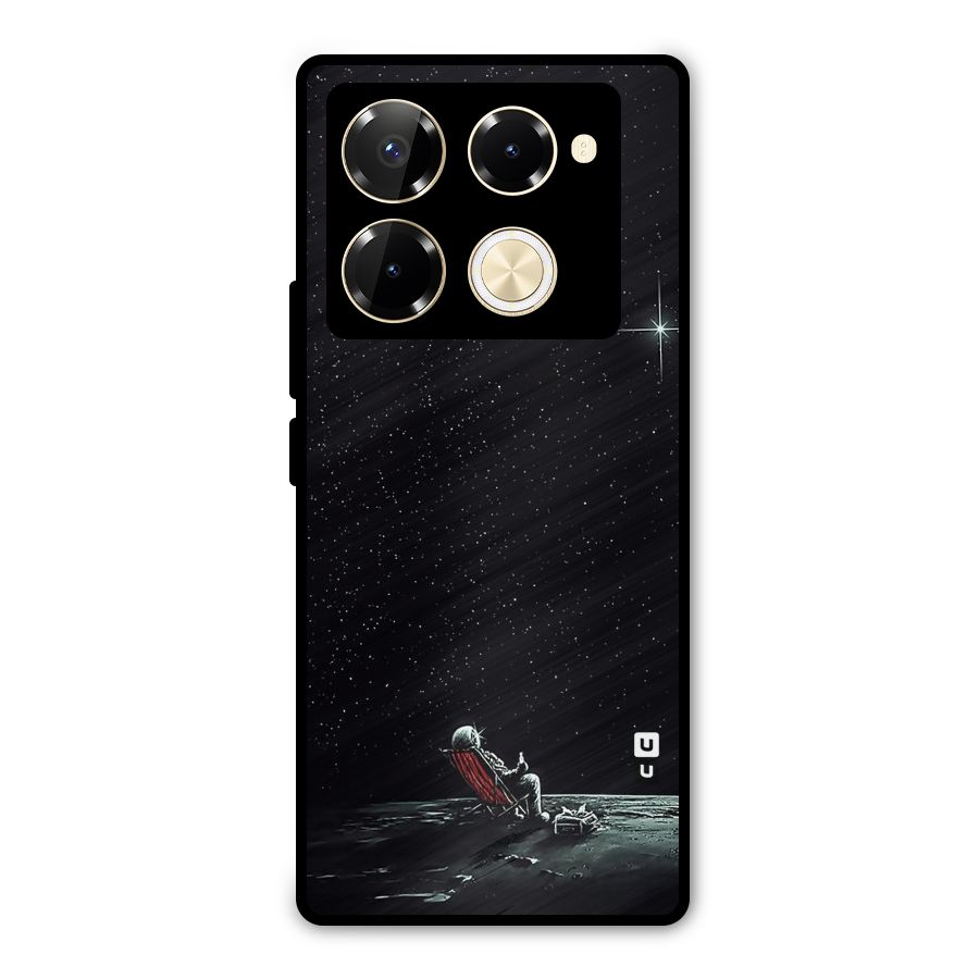 Resting Spaceman Face Metal Back Case for Infinix Note 40 Pro