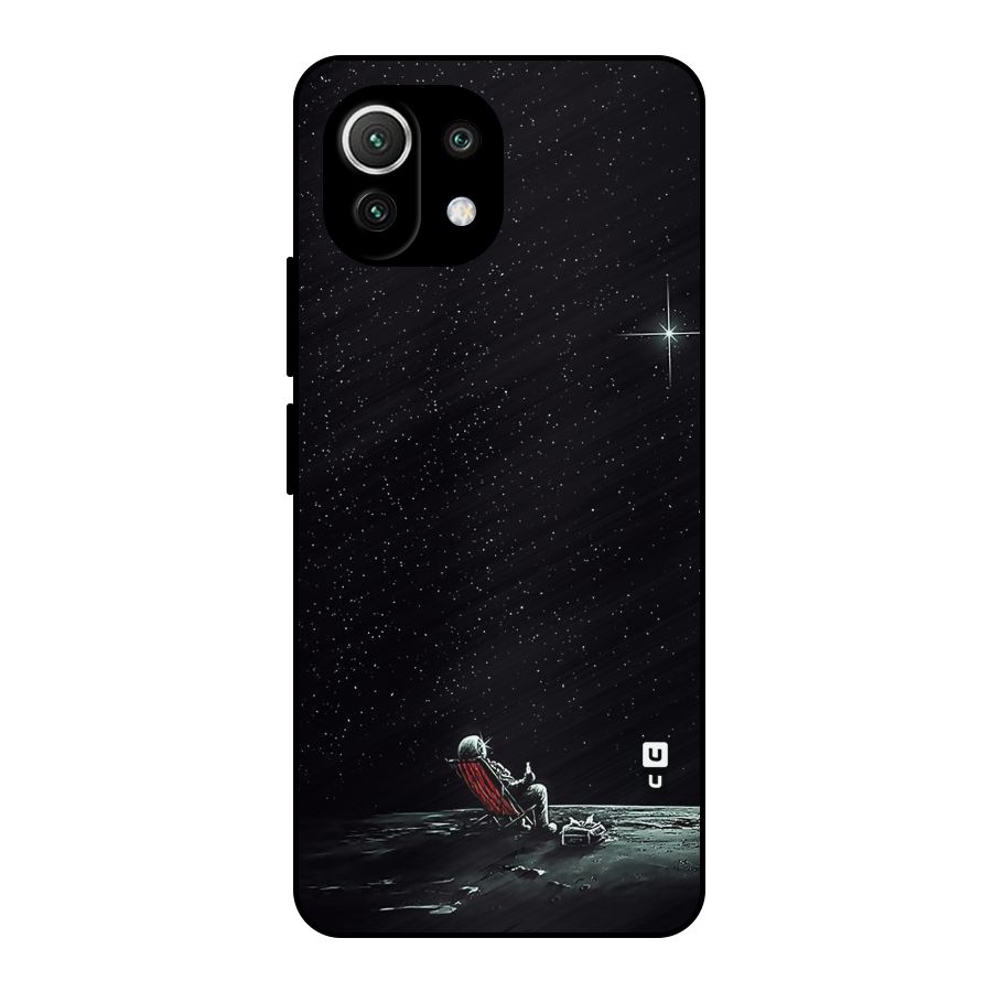 Resting Spaceman Face Metal Back Case for Mi 11 Lite