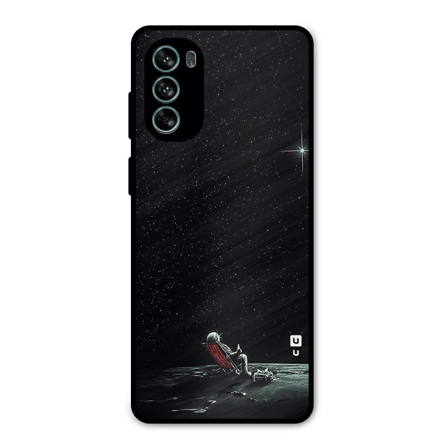 Resting Spaceman Face Metal Back Case for Moto G62