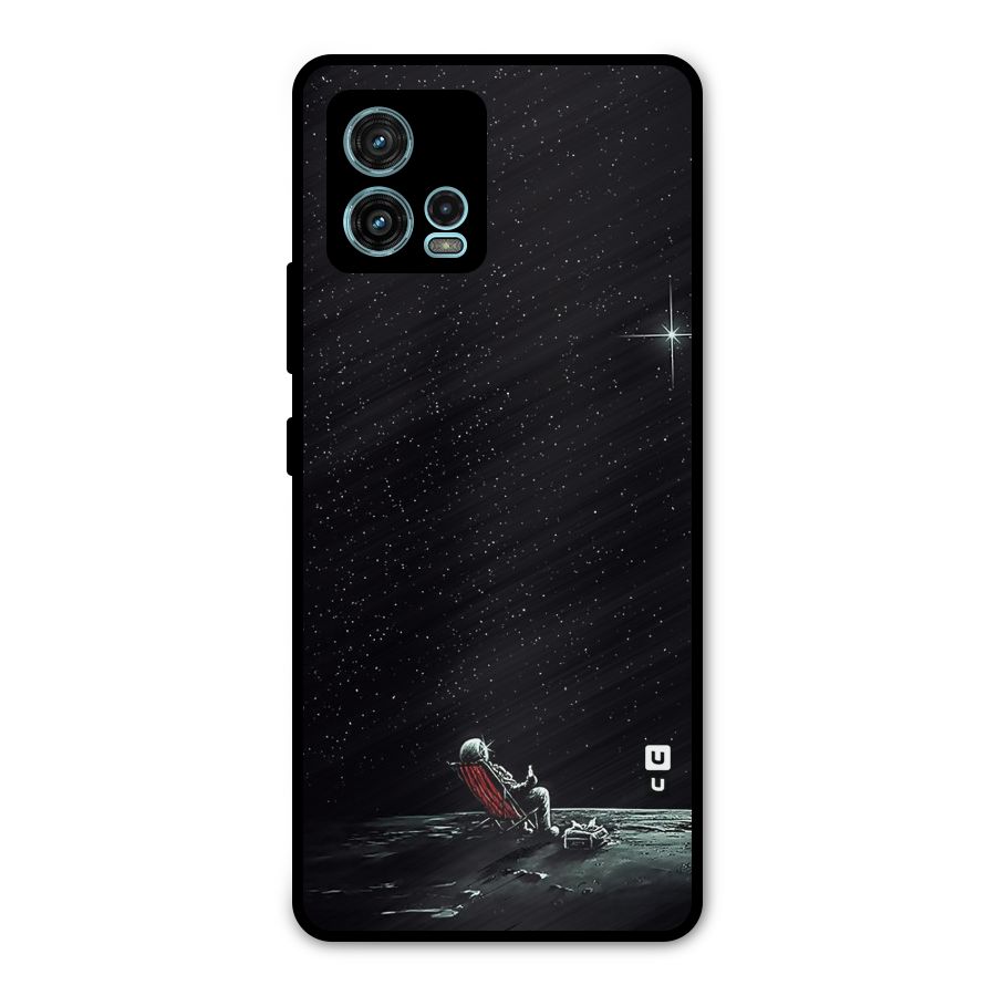 Resting Spaceman Face Metal Back Case for Moto G72