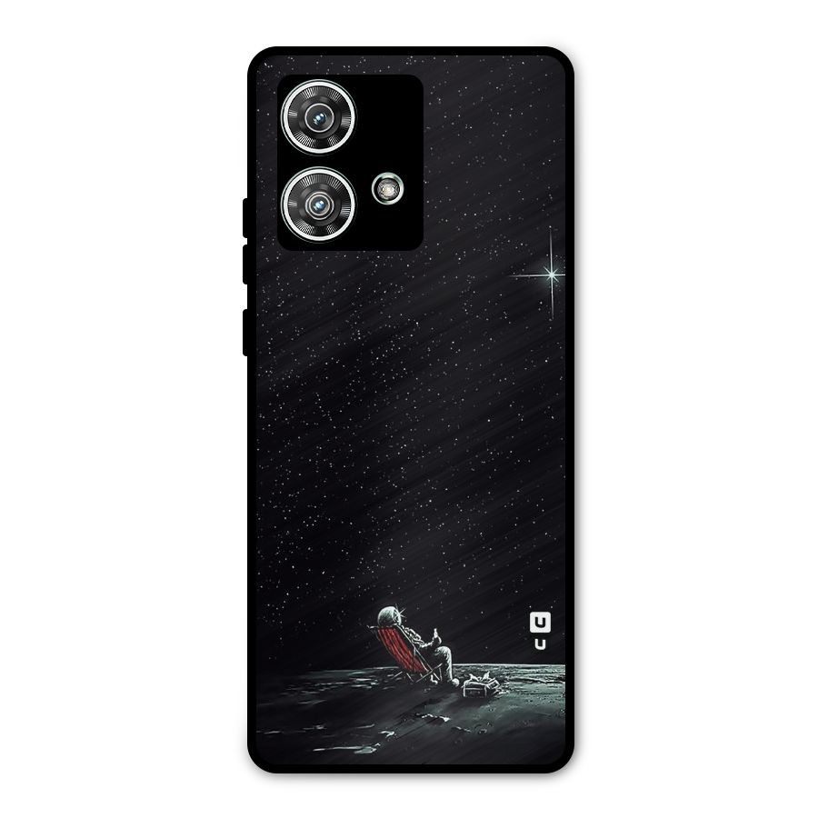 Resting Spaceman Face Metal Back Case for Motorola Edge 40 Neo