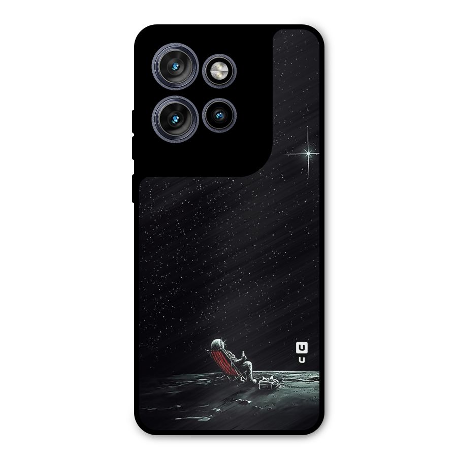Resting Spaceman Face Metal Back Case for Motorola Edge 50 Neo